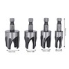 4PCS Tapered Plug Cutter Set 1/4in Hex Shank Claw Type