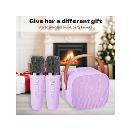 Portable Wireless Mini Karaoke Machine With LED Lights - Wireless Function, USB-C Charging, High Fidelity Sound Quality And Uninterrupted Volume - Colour: Violet Purple