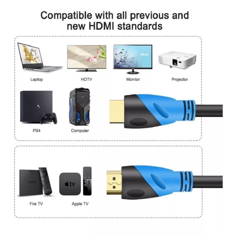 Universal 40ft 4K HDMI Cable 2.0 3D HD 1080P