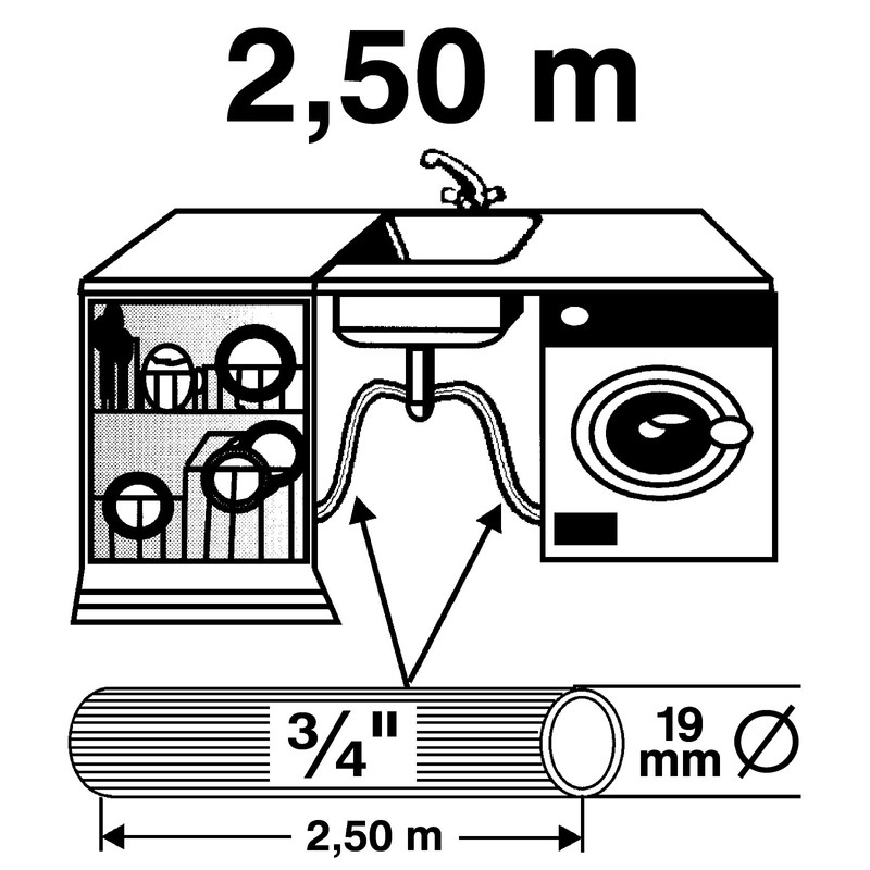 Drain Hose 19 mm x 4 mm - 2500 mm