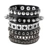 JAZTAKU Unisex Punk Leather Bracelet Spike Cuff Bracelet 80s Studded