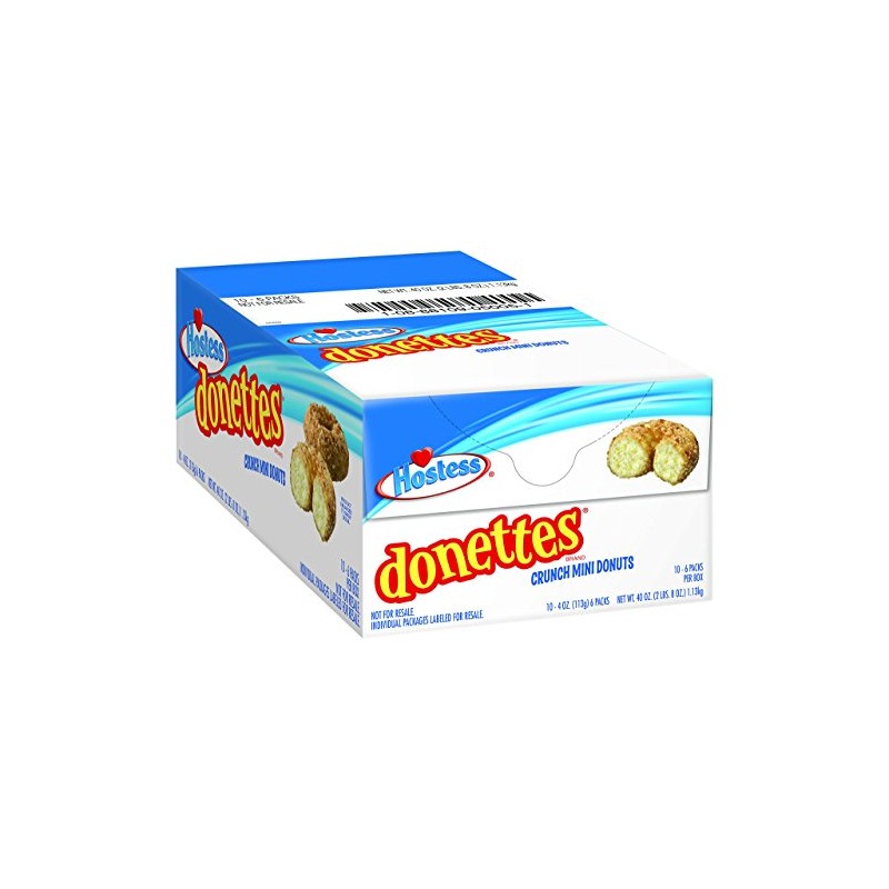 Hostess Donettes Mini Donuts, Crunch, 4 Ounce, 10 Count