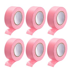DMiotech 6pcs 25mm x 20M Masking Tape Painters Tape Roll for Crafts, Labeling and DIY Decoration, Pink