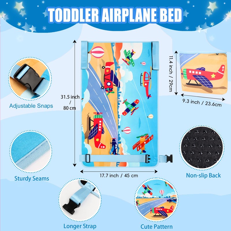 UNTREE Toddler Airplane Bed, Portable Kids Travel Essentials, Soft Airplane