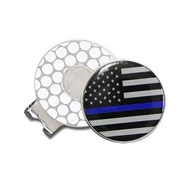 Indiana Metal Craft Thin Blue Line Golf Ball Hat Clip with 1 inch Ball Marker
