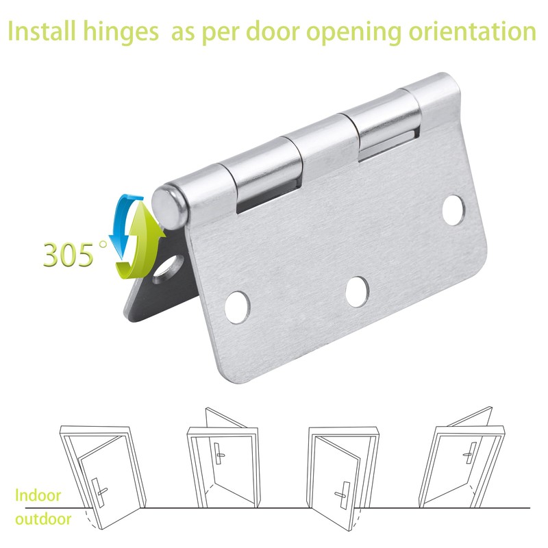 Door Hinge 3 1/2 Inch Interior Door Hinges Satin Nickel