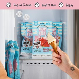 SPOT Pup Ice- Ready to Freeze at Home Dog Treats-Edible Chews for Medium Breed Dogs & Puppies with Real Chicken to Keep Your Pup Cool Year Round, Waffle Cone Vanilla and Peanut Flavor, 2pcs
