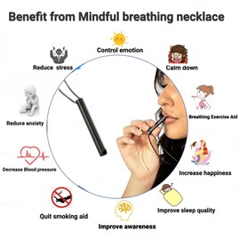 Zilynhom Breathing Necklace for Meditation, Mindfulness, Yoga, Anxiety Relief, Stainless Steel, O Chain, Stainless Steel