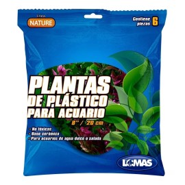 Lomas Plantas Artificiales Para Acuario 20 Cm Bolsa 6 Pz