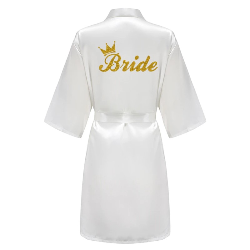 Satin Kimono Robe Women – Silk Bathrobe Bridal, Lounge Robe