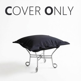 MFPMTUXO Puff Ottoman Cushion Cover,Waterproof Cover Replacement for Puff Ottoman Pillow,Olefin Cover Only,Cushion Not Included (Dark Grey)