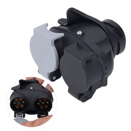 13-Pin to Dual 7-Pin Trailer Socket Adapter,13 Pin to 7 Pin Adapter - 7 Pin Trailer Connector for and Towing Sockets - 12V Waterproof Converter for Appliance Electric Supply