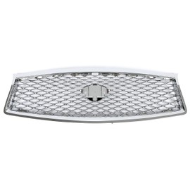 KUAFU Front Bumper Grille Compatible With 2014-2017 Infiniti Q50 All Models Center Grill Hood Mesh Conversion Kit Chrome