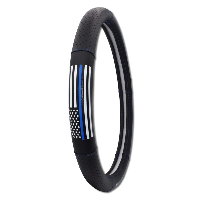 Elektroplate Police Thin Blue Line Premium Steering Wheel Cover -