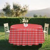 RINDOJIN 2 Pack Red Gingham Tablecloth Round 84 x 84
