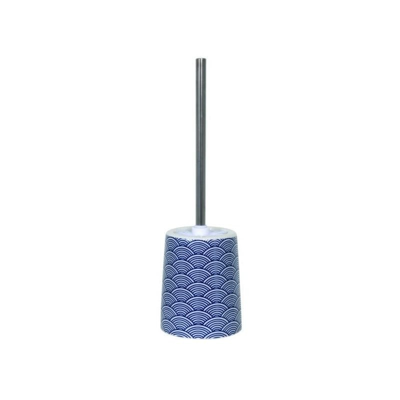 MSV 'Bento 143657 Toilet Brush Set, Ceramic Blue/White, 30 x