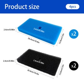 4 Pcs Pond Filter Pads Replacement for Outdoor Ponds,Coarse and Fine Pond Filter Media Compatible with 52231 52229 Filter Box and Pond 871980305528,Sponge Filters for Fish Pond Aquarium Fountain