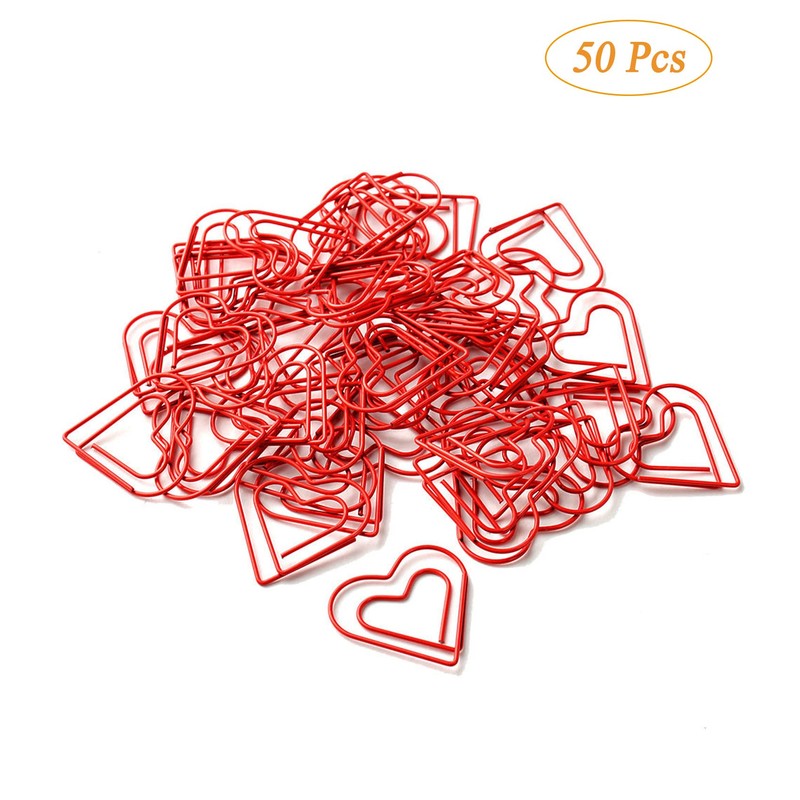 Paper Clips Cute Red Love Heart Shaped Paper Clip for