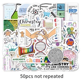 Funny Science Laboratory Stickers 50 Pack Laptop Stickers,Vinyl Waterproof Stickers for Water Bottles Skateboard Scrapbook Bike Computer,Phone,-Graffiti Stickers Pack for Teens Girls Kids Adults