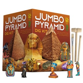 XXTOYS Pyramids Dig Kit, Ancient Egyptian Civilization Civilization Excavation Set Including Mummy Case Sun God Great Sphinx and More, STEM Science Educational Toys Archaeology Gifts for Boys & Girls