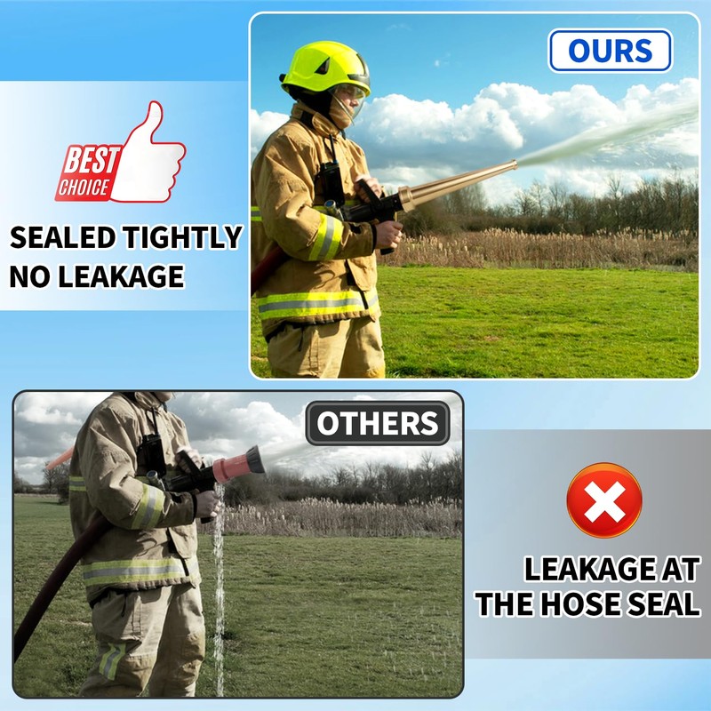 AquaNPT Brass Fire Equipment Hose Nozzle, 1-1/2" NST (NH) Fire