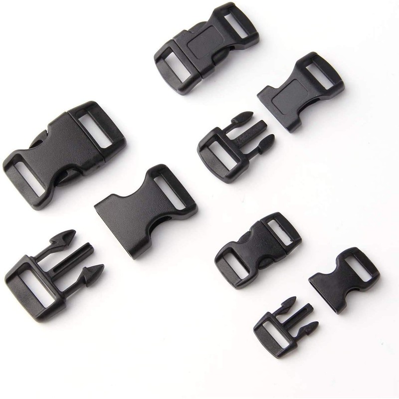 5/8, 1/2, and 3/8 inch(20 Each) Black Plastic Contoured Side