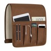 NB Sofa Armrest Organize remote holder bedside caddy organizer with 5 pockets，non-slip couch remote control holder couch armchair caddy accessories (Brown, 35"x12.4")