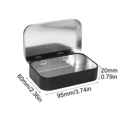 Parthan 4 Pcs Tins Container, 9.5cm x 6cm Metal Rectangular Tin Cans, Rectangular Hinged Tins Box Containers Portable Mini Storage Box Home Organizer, for Small Items Key Candy