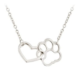 ShiQiao Spl Dog Pet Memorial Gifts for Women Paw Print Necklace Silver Pendant for Daughter Sister Best Friend Birthday Christmas Gifts for Girls