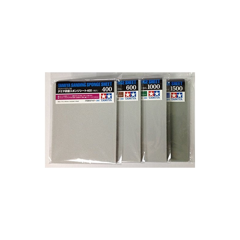 Tamiya Sanding Sponge Sheet 4-Type(#400,#600,#1000,#1500) Set