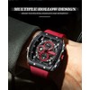 PASOY Luxury Chronograph Watches for Mens Rubber Strap Black Waterproof