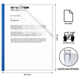 JOERSH 10Pcs Clear Report Covers with Sliding Bar, Plastic Binder Paper Protector, Report Folders with Clear Cover for Resume Portfolio Presentation File Documents, 5 Colors