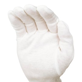 Basic Standard 100% Pure Cotton Gloves, 24 Pairs, White, LL Size (Men's)