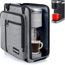 OUUTMEE Coffee Maker Carrying Bag Compatible with Keurig K-Mini or K-Mini Plus, Single Serve Coffee Brewer Portable Storage Bag with Extra Pockets, Storage Tote Case With Multiple Pockets for K-Cup