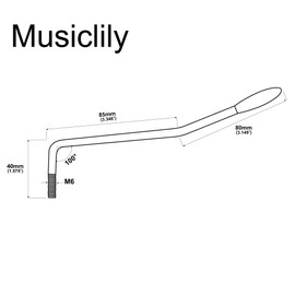 Musiclily Ultra 5.8mm Thread-in Style Stainless Steel Tremolo Arm Whammy Bar for Squier Strat Style Electric Guitar, Black with Black Tip