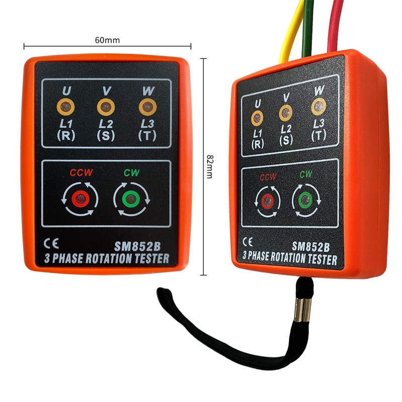 3 Phase Sequence Tester,Phase Rotation Meter Checker 20Hz-400Hz,Phase Indicator Order