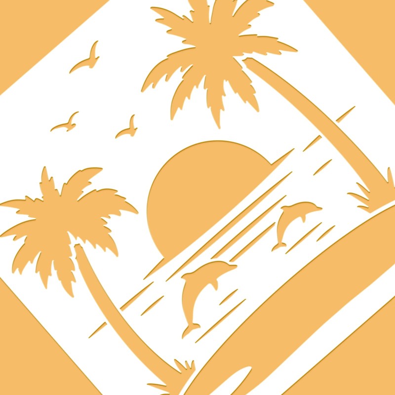 BENECREAT Summer Theme PET Plastic Drawing Templates, 12"x12" Dolphin Sea