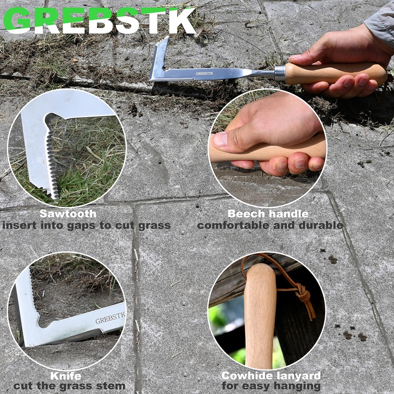GREBSTK Crack Weeder Crevice Weeding Tool Manual Weeder Beech Handle