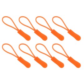 sourcing map 50Pcs Zipper Pulls Replacement, Zipper Pull Cord Extender, Fix Tab Tag Extender for Luggage Backpack Jacket Handbags, 63.3mm Orange