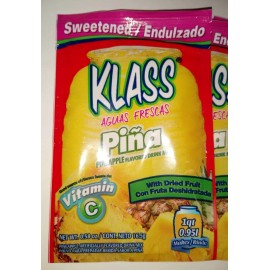 Klass Pina/Pineapple Sweetened Aguas Frescas Drink Mix Lot of 6 Packets