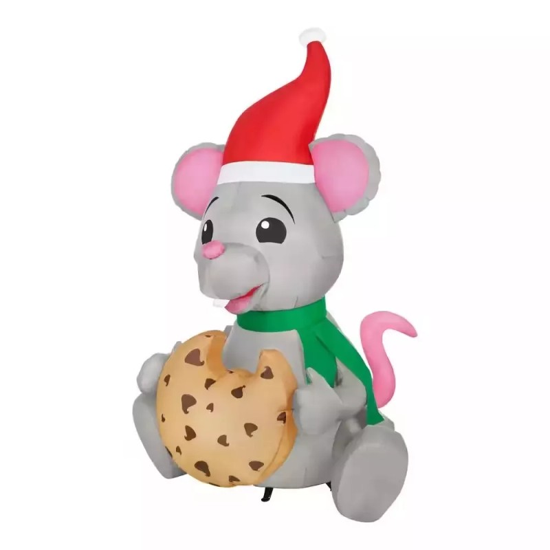 Home Accent 6.5' ANIMATED MOUSE EATING A COOKIE Airblown Lighted