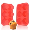 Bongpuda Silicone Large Muffin Pan 2 Pack,6 Cup Large Silicone