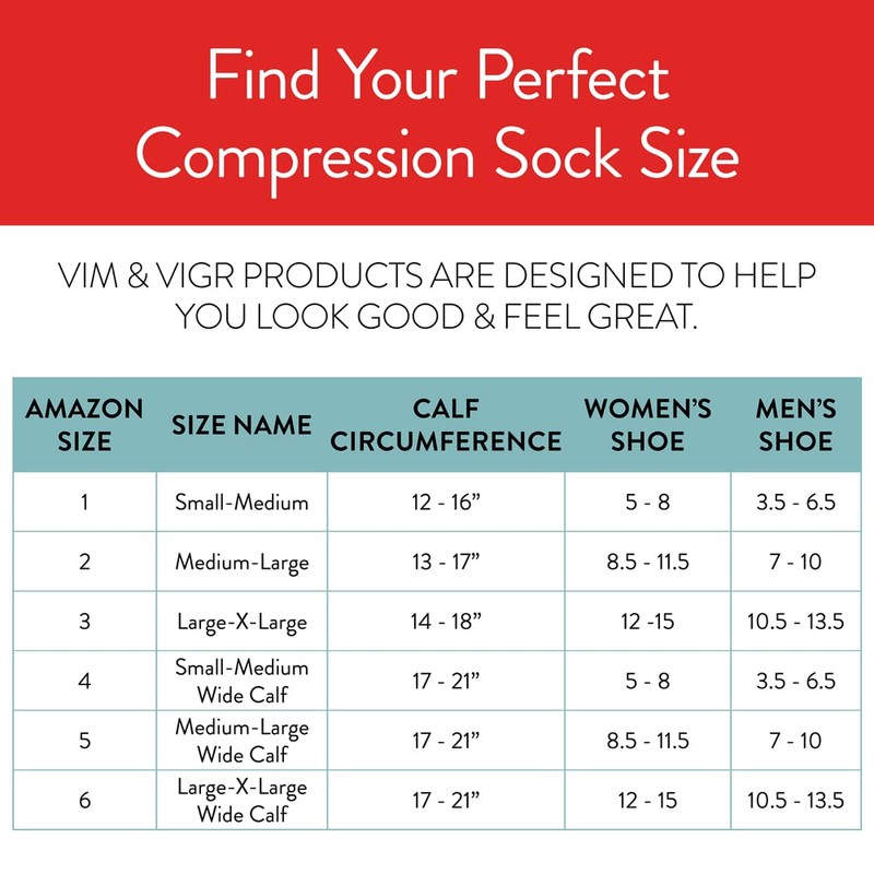 VIM & VIGR Moisture-wick Nylon 20-30 mmHg Graduated Compression Socks
