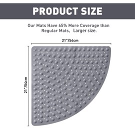Corner Shower Mat Non Slip: 54 x 54 cm Quadrant Anti Mould Shower Mats for Inside Shower - Large Anti Slip Shower Matt for Elderly