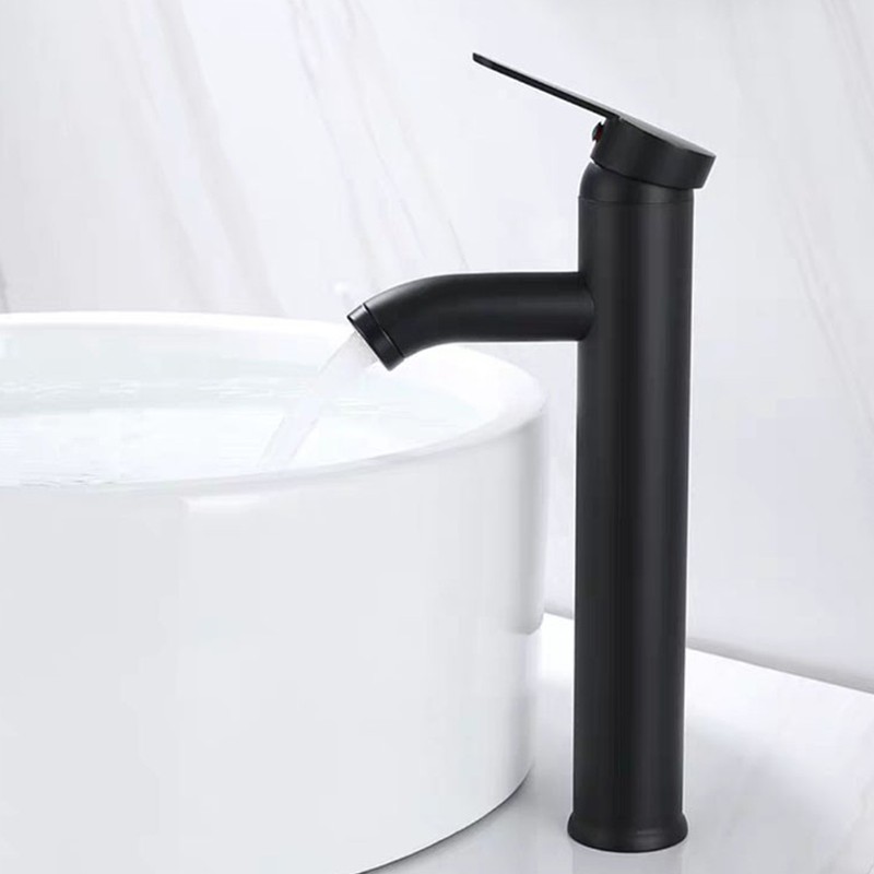 Black Faucet Bathroom G1/2 Stainless Steel Easy Control Matte Black
