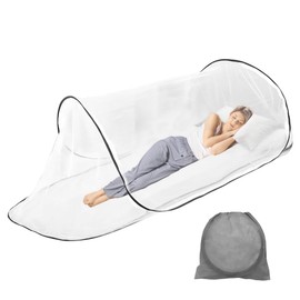 mizikuu Pop Up Mosquito Net, Foldable Mosquito Net, 200 x 80 x 60 cm, Adjustable Size, Mosquito Net, Travel, Single Portable Camping Tent, Mosquito Nets, Bed for Bedroom, Outdoor Camping