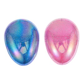 Baluue Detangler Massage Brush Set 2 Pcs Glitter Egg Shape for Wet Dry Hair Frizz Hairdressing Tool