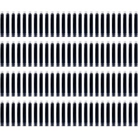 Domary Cartuchos de tinta para pluma estilográfica de 100 piezas Cartucho de recarga de tinta de color negro con diámetro interior de 3,4 mm para material de papelería de escritura para estudiantes de