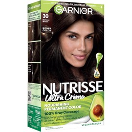 Garnier Nutrisse Nourishing Hair Color Creme, 30 Darkest Brown (Sweet Cola) (Packaging May Vary)
