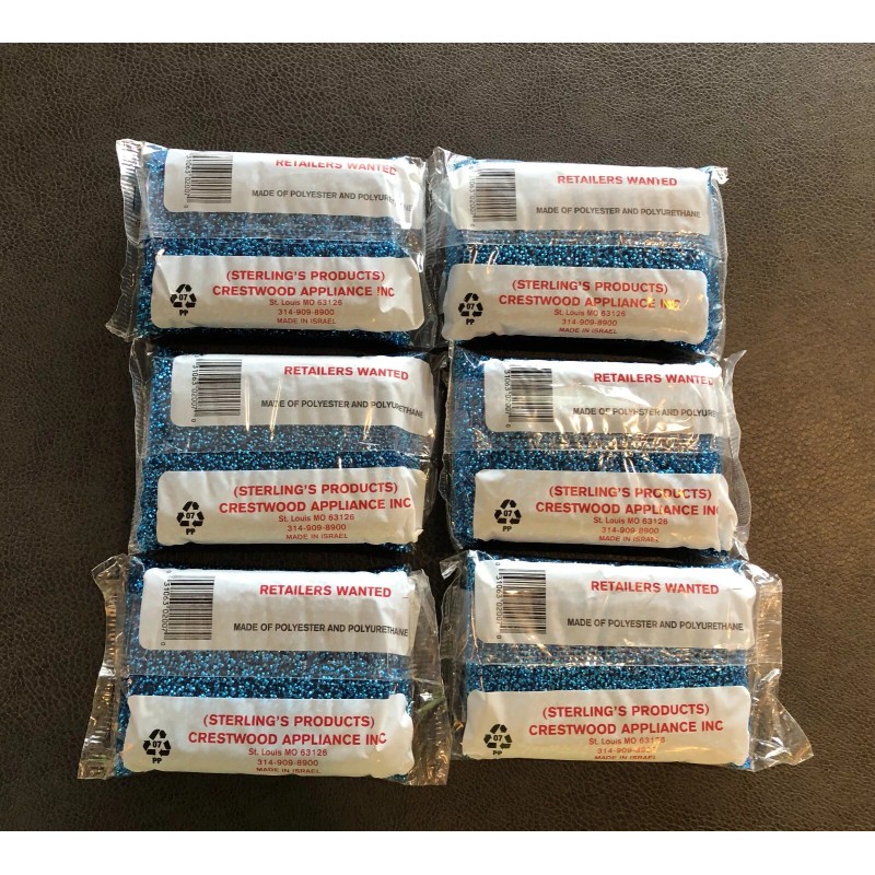 Sterling Set of 6 BLUE Sterling Non Scratch Scrubbers Sterling's